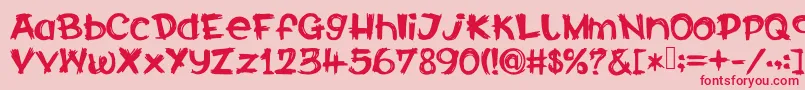 フォントCalabarFirewood – ピンクの背景に赤い文字