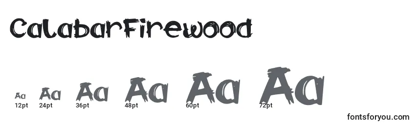 CalabarFirewood Font Sizes