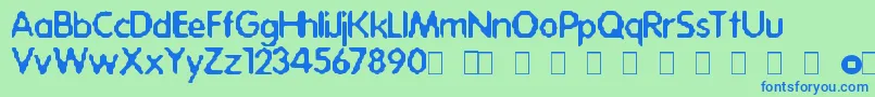 Więcej informacji o czcionce AcidBath Czcionka AcidBath – niebieskie czcionki na zielonym tle