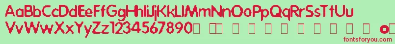 AcidBath Font – Red Fonts on Green Background