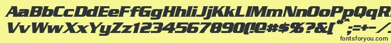 StraczynskiBoldItalic Font – Black Fonts on Yellow Background