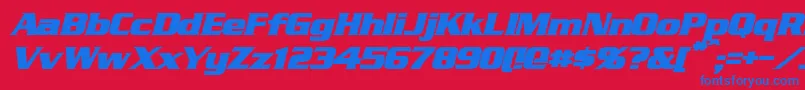 StraczynskiBoldItalic Font – Blue Fonts on Red Background