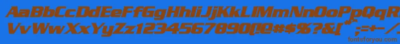 StraczynskiBoldItalic Font – Brown Fonts on Blue Background