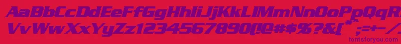 StraczynskiBoldItalic Font – Purple Fonts on Red Background