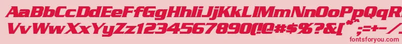 StraczynskiBoldItalic Font – Red Fonts on Pink Background
