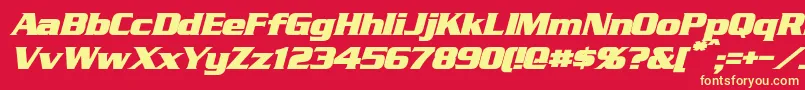 StraczynskiBoldItalic Font – Yellow Fonts on Red Background