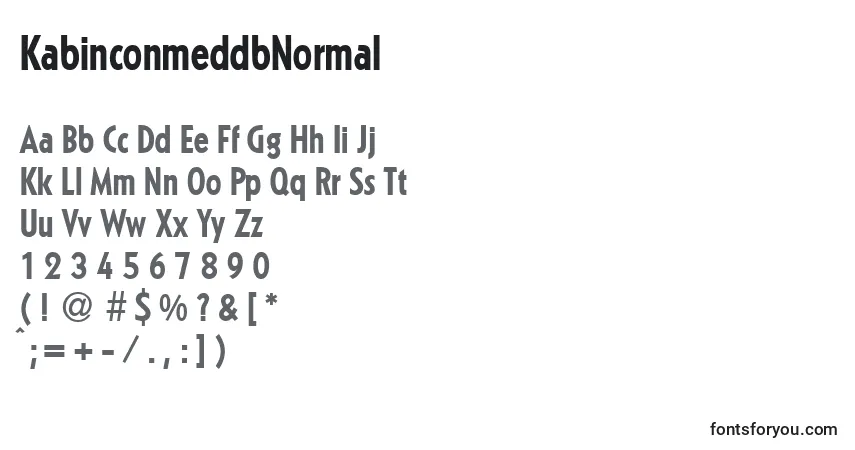 Czcionka KabinconmeddbNormal – alfabet, cyfry, specjalne znaki
