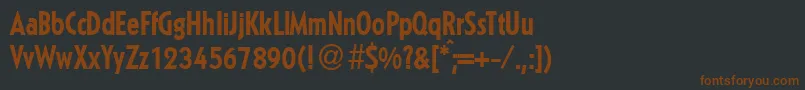 Czcionka KabinconmeddbNormal – brązowe czcionki na czarnym tle