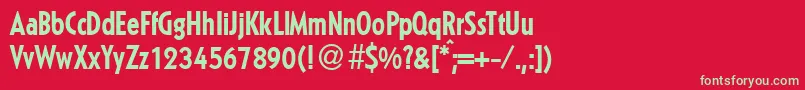 KabinconmeddbNormal Font – Green Fonts on Red Background