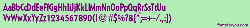 KabinconmeddbNormal Font – Purple Fonts on Green Background