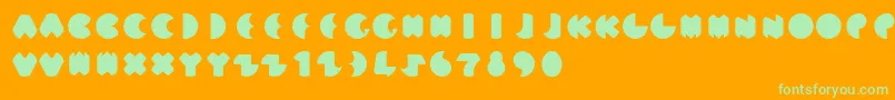 Шрифт MunRegular – зелёные шрифты на оранжевом фоне