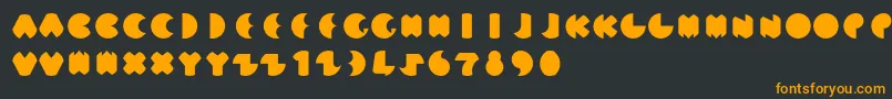 MunRegular-fontti – oranssit fontit mustalla taustalla