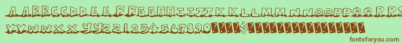 Leakingtype Font – Brown Fonts on Green Background