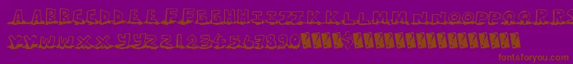 Leakingtype Font – Brown Fonts on Purple Background