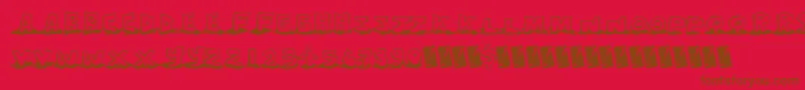 Leakingtype Font – Brown Fonts on Red Background