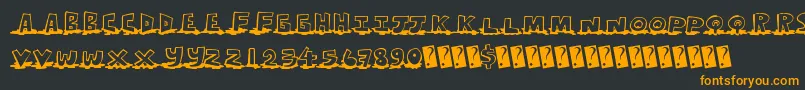 Leakingtype Font – Orange Fonts on Black Background