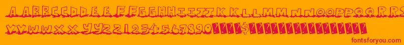 Leakingtype Font – Red Fonts on Orange Background