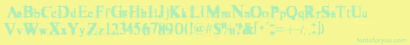 Cymptum Font – Green Fonts on Yellow Background