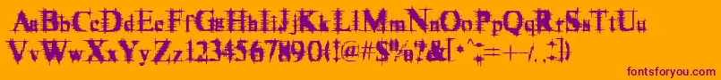 Weitere Informationen zur Cymptum-Schriftart Cymptum-Schriftart – Violette Schriften auf orangefarbenem Hintergrund