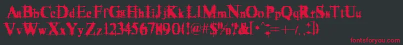 Cymptum-Schriftart – Rote Schriften auf schwarzem Hintergrund