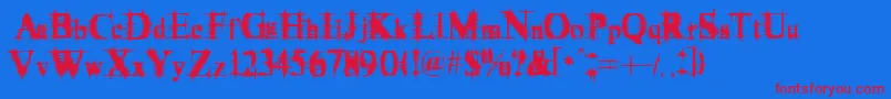 Cymptum Font – Red Fonts on Blue Background
