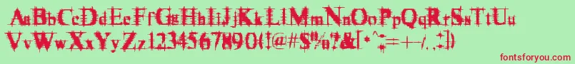フォントCymptum – 赤い文字の緑の背景