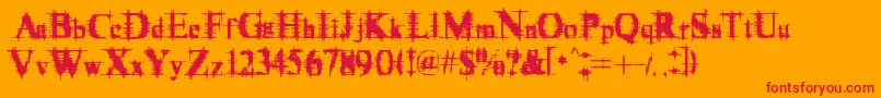 Cymptum Font – Red Fonts on Orange Background