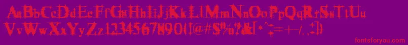 Cymptum Font – Red Fonts on Purple Background