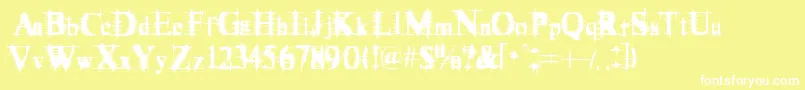 Cymptum Font – White Fonts on Yellow Background