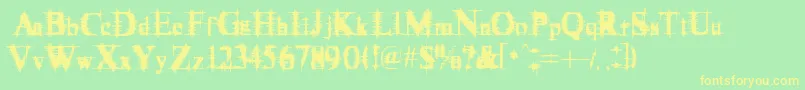Cymptum Font – Yellow Fonts on Green Background