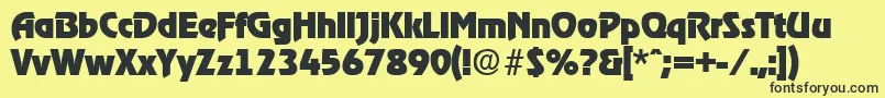 RagtimeExtrabold Font – Black Fonts on Yellow Background