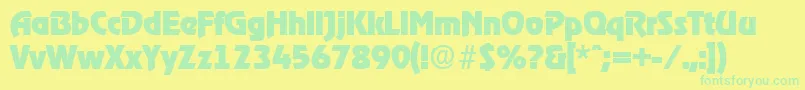 RagtimeExtrabold Font – Green Fonts on Yellow Background