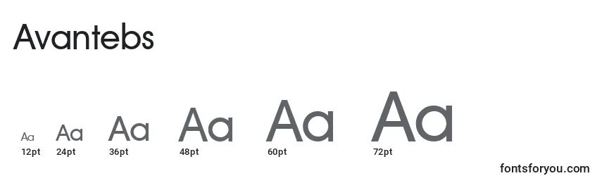 Размеры шрифта Avantebs