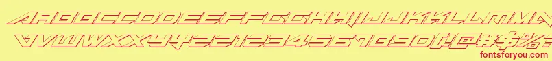 Tarrget3Dital-fontti – punaiset fontit keltaisella taustalla