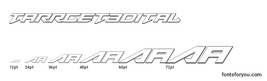 Tarrget3Dital Font Sizes