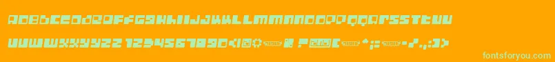 DigitLofiShift Font – Green Fonts on Orange Background