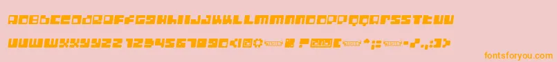 DigitLofiShift Font – Orange Fonts on Pink Background