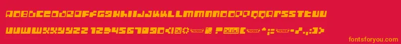 DigitLofiShift Font – Orange Fonts on Red Background