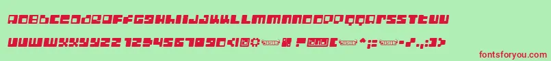 DigitLofiShift Font – Red Fonts on Green Background