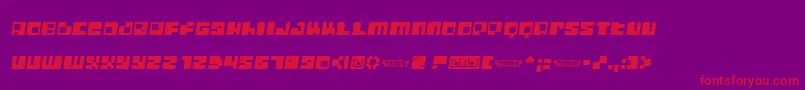 DigitLofiShift-Schriftart – Rote Schriften auf violettem Hintergrund