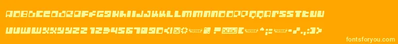 DigitLofiShift Font – Yellow Fonts on Orange Background