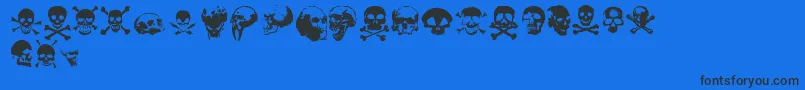 Totenkopf Font – Black Fonts on Blue Background