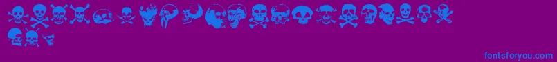 fuente Totenkopf – Fuentes Azules Sobre Fondo Morado