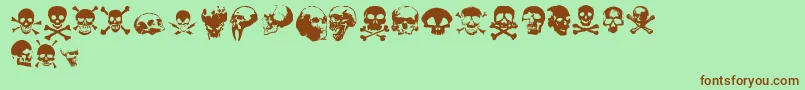 Totenkopf Font – Brown Fonts on Green Background