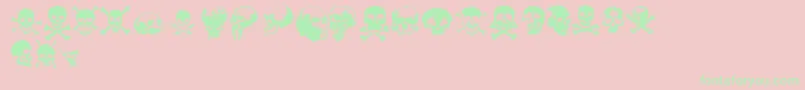 Totenkopf Font – Green Fonts on Pink Background