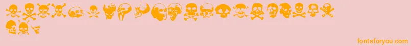 Totenkopf Font – Orange Fonts on Pink Background