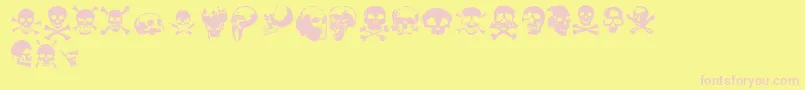Totenkopf Font – Pink Fonts on Yellow Background