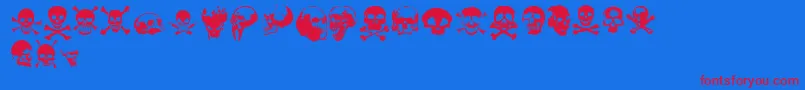 Totenkopf Font – Red Fonts on Blue Background