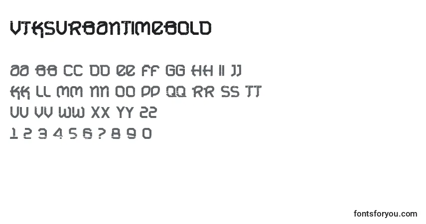 A fonte VtksUrbanTimeBold – alfabeto, números, caracteres especiais
