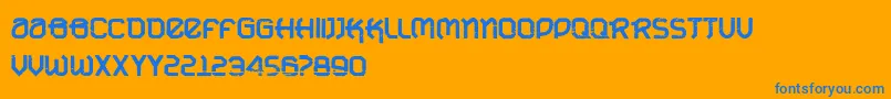 Police VtksUrbanTimeBold – polices bleues sur fond orange